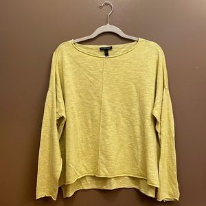 Eileen Fisher Lightweight Scoop-Neck Pullover in Mustard Yellow